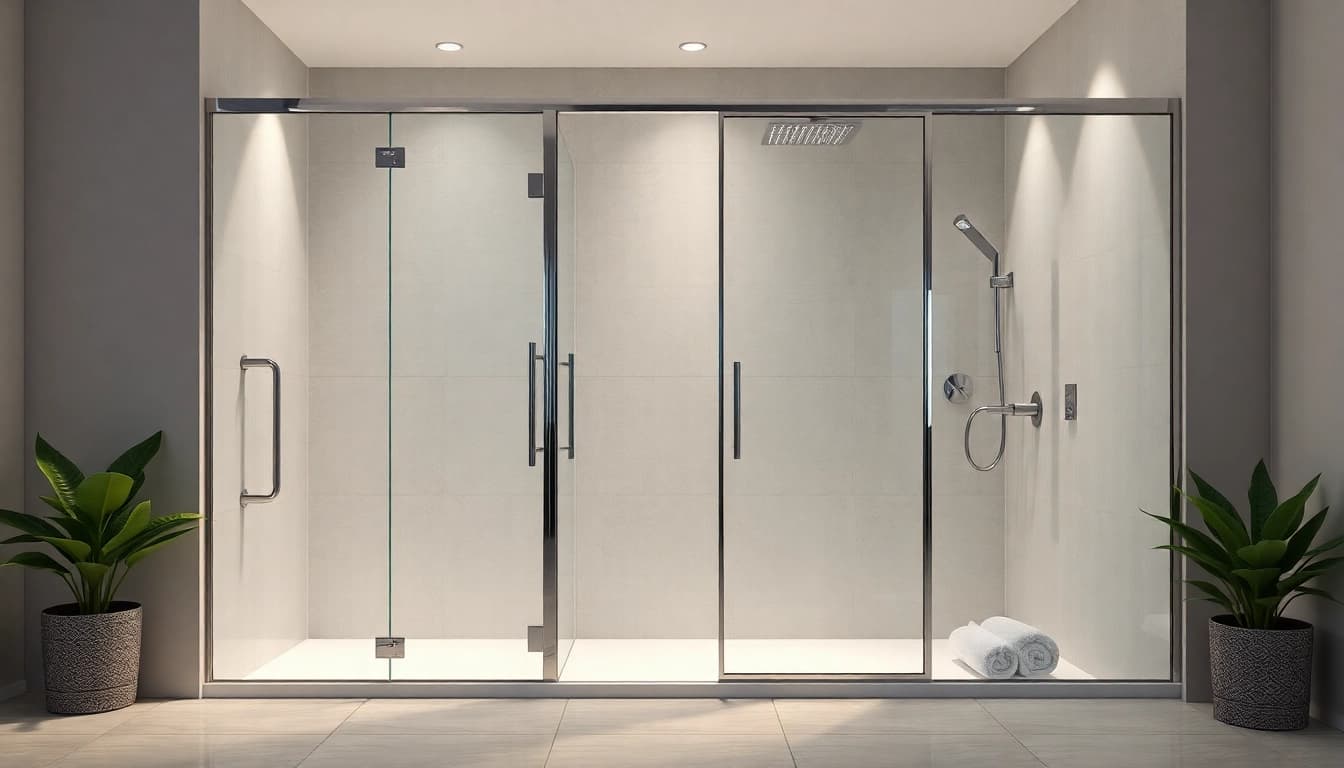 Shop stylish shower doors uk with sleek designs in a modern bathroom setting.