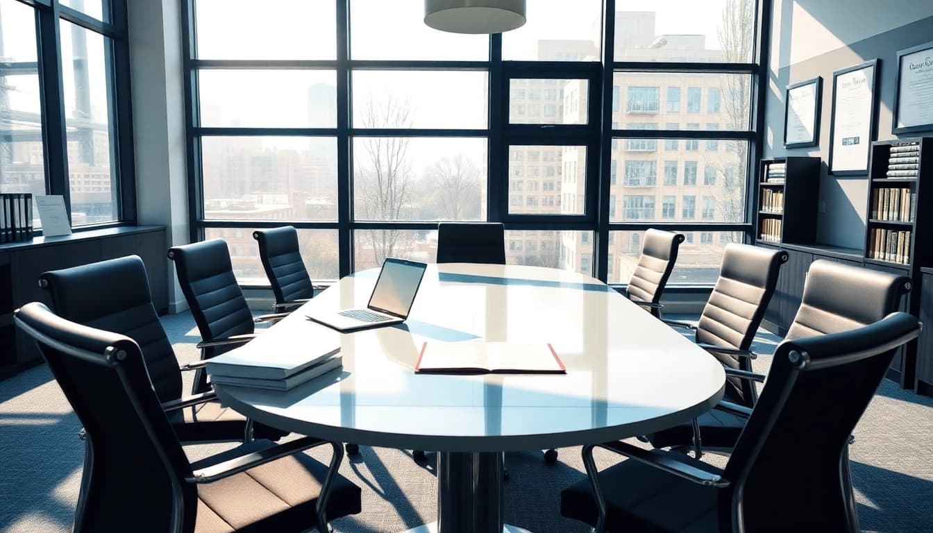 Professional interior of a US law firm office showcasing trust and expertise.