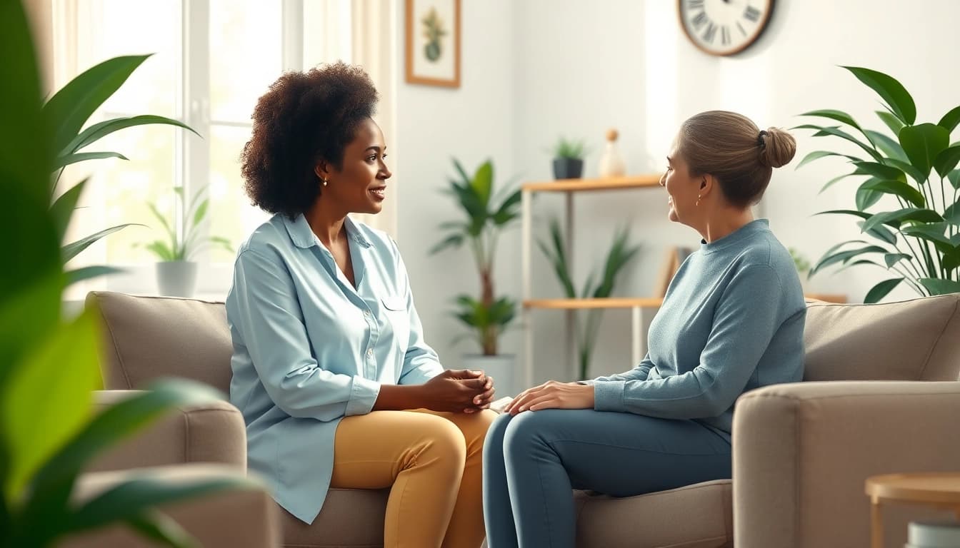 Enhancing mental wellness through compassionate therapy in a serene office setting.
