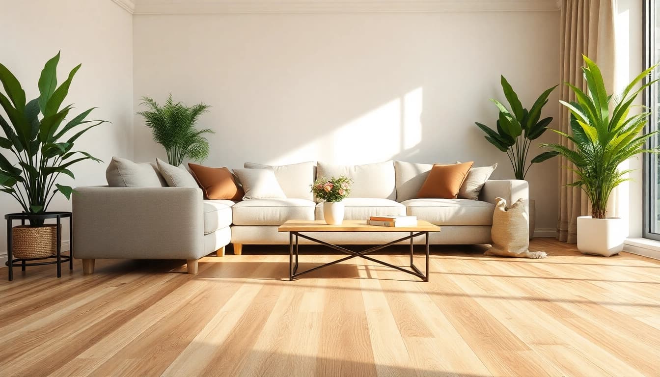 Enhance your space with cheap vinyl flooring that combines style and comfort in a modern interior.