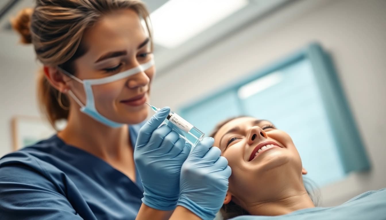 Buy Retatrutide UK treatment demonstration by a professional healthcare provider