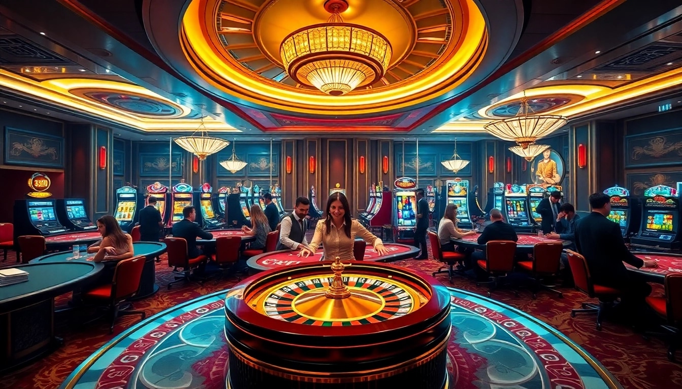 Excited players enjoying a vibrant gambling atmosphere at 789club casino.