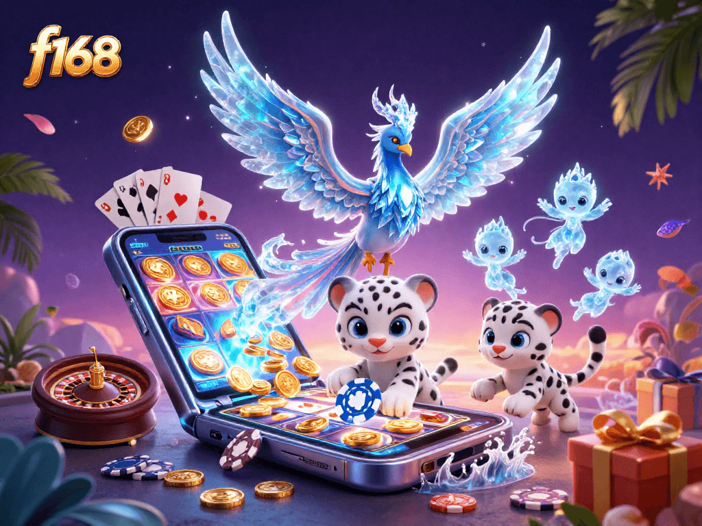 Experience thrilling slot adventures at f168 with vibrant 3D characters and dynamic casino elements.