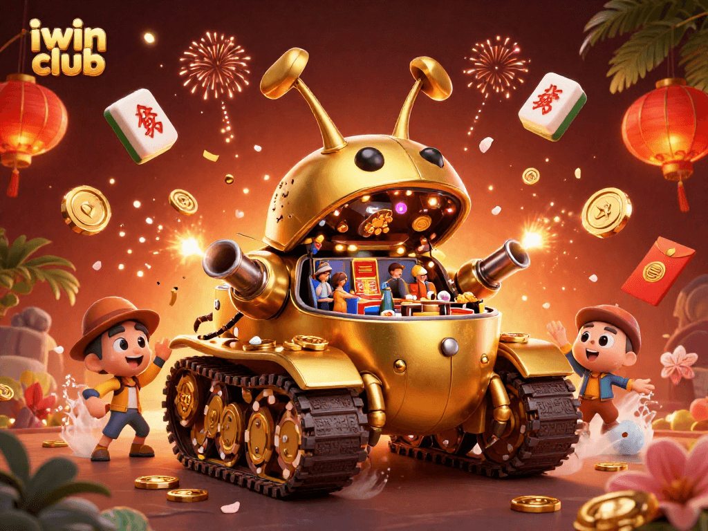Engage with iwin club's exciting casino atmosphere in this vivid 3D illustration featuring dynamic elements.