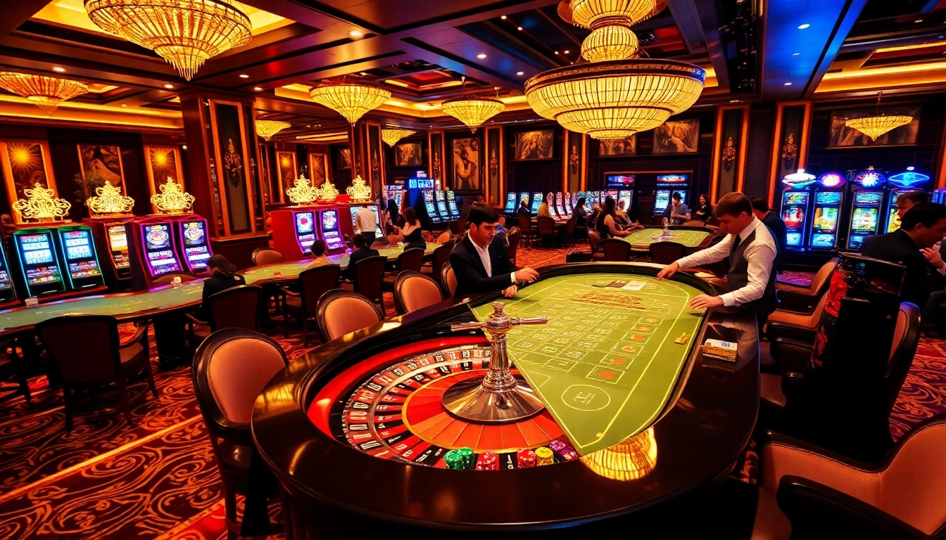 Engaging roulette game scene at https://mk8.sh/ with players and vibrant casino ambiance