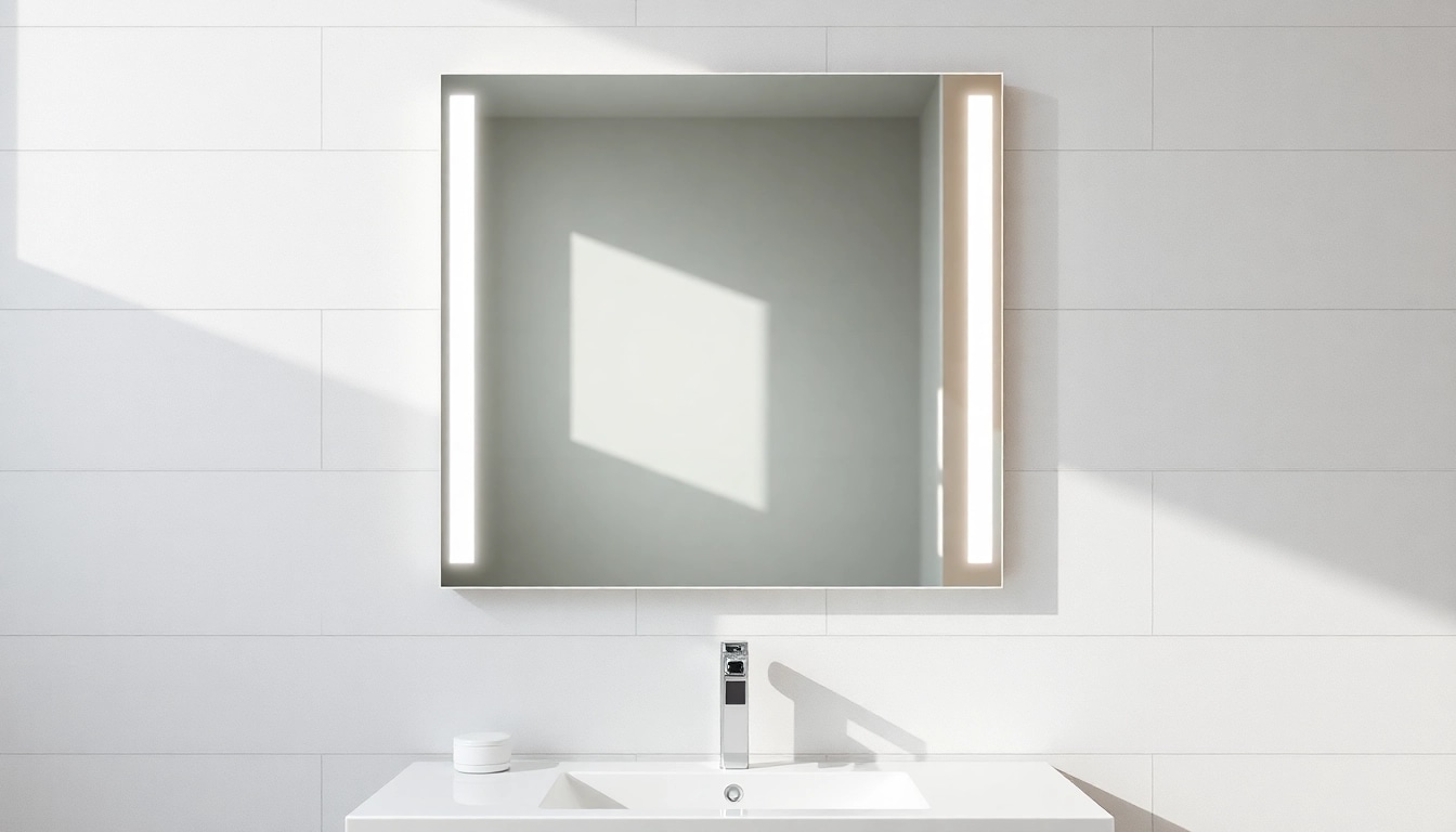 Enhance your space with a modern mirror light mirror featuring integrated LEDs.