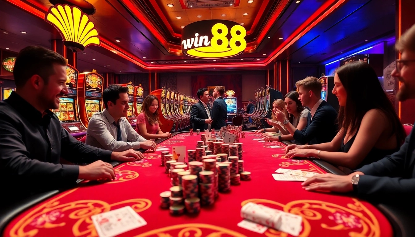 Engaging players enjoying the exciting atmosphere of win88 casino gaming.