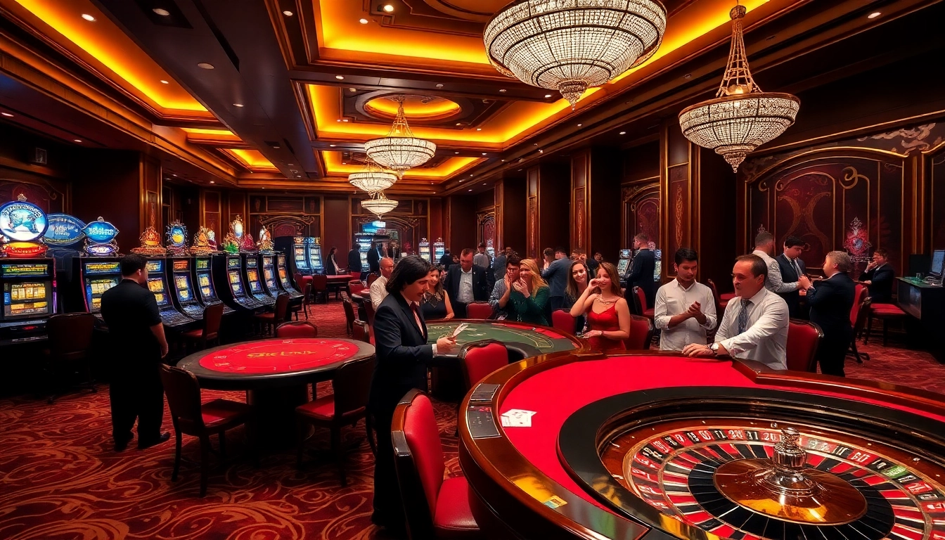 Experience the thrill of thabet in a luxurious casino atmosphere with players engaged in dynamic gameplay.