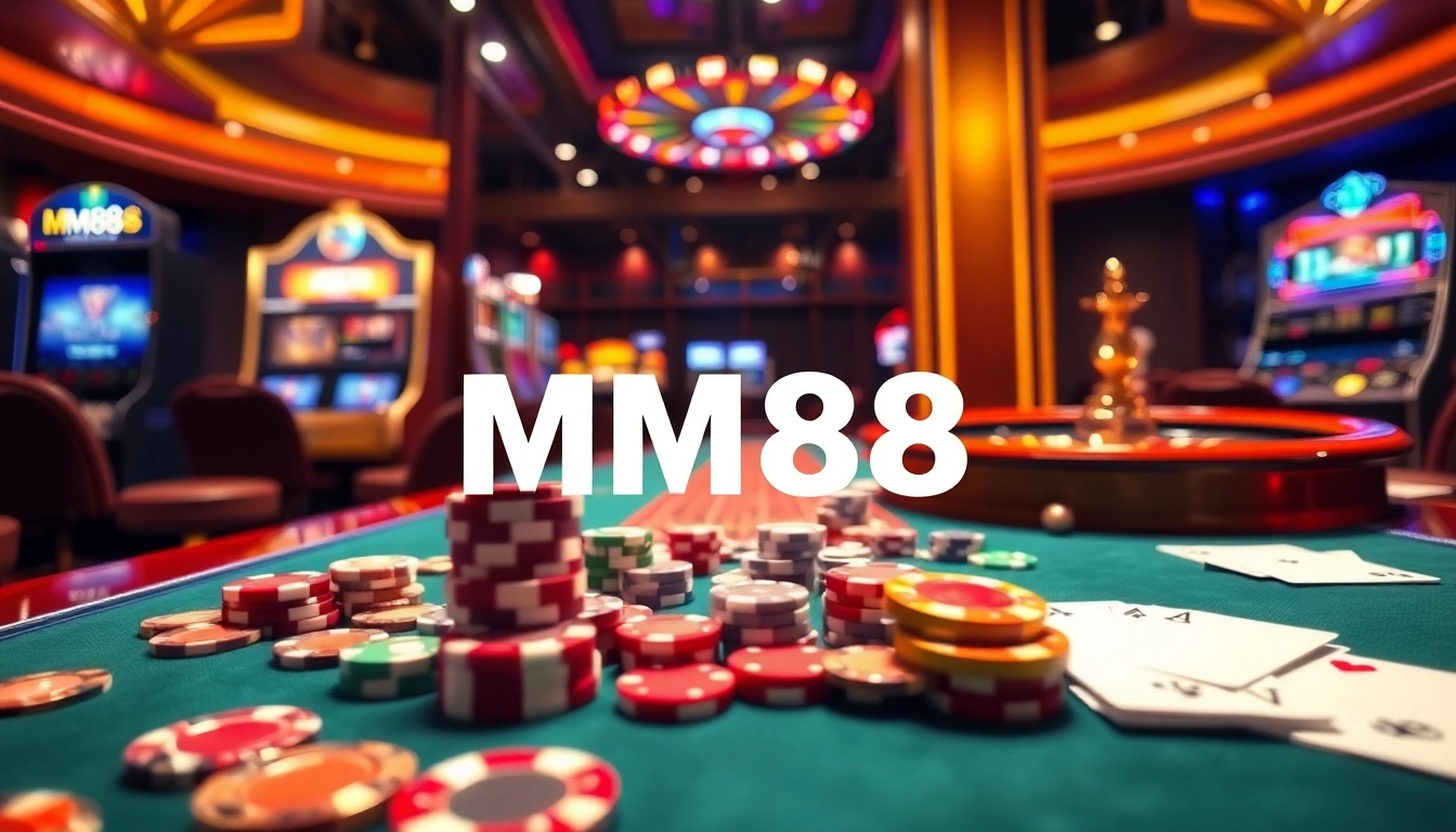 MM88 online players enjoying an exciting casino experience with vibrant tables and chips.