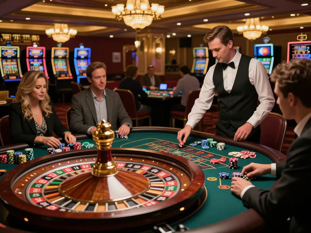 Experience the thrill of winning at roulette with 89bet as players place bets and the croupier spins the wheel.