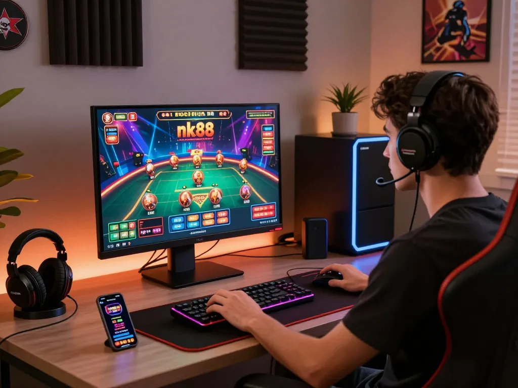 Online gaming enthusiast immersed in nk88 casino game experience