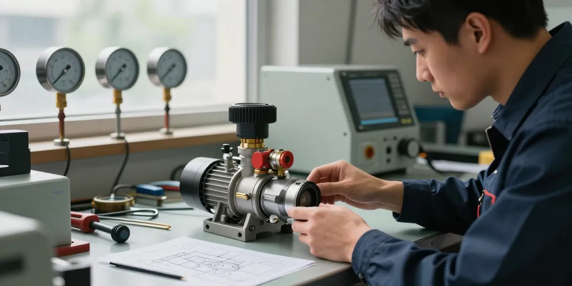 Water pump pressure switch inspection in an industrial setting.