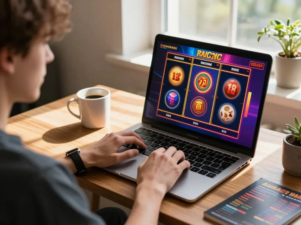 Engaging moment of gameplay at lucky88a online casino with colorful slot machine interface visible