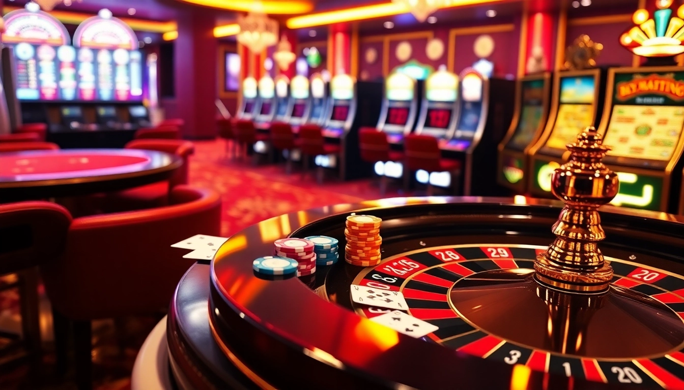 Experience the thrill of gambling at http://33winn.gold/ with vibrant casino tables, playing cards, and colorful chips.