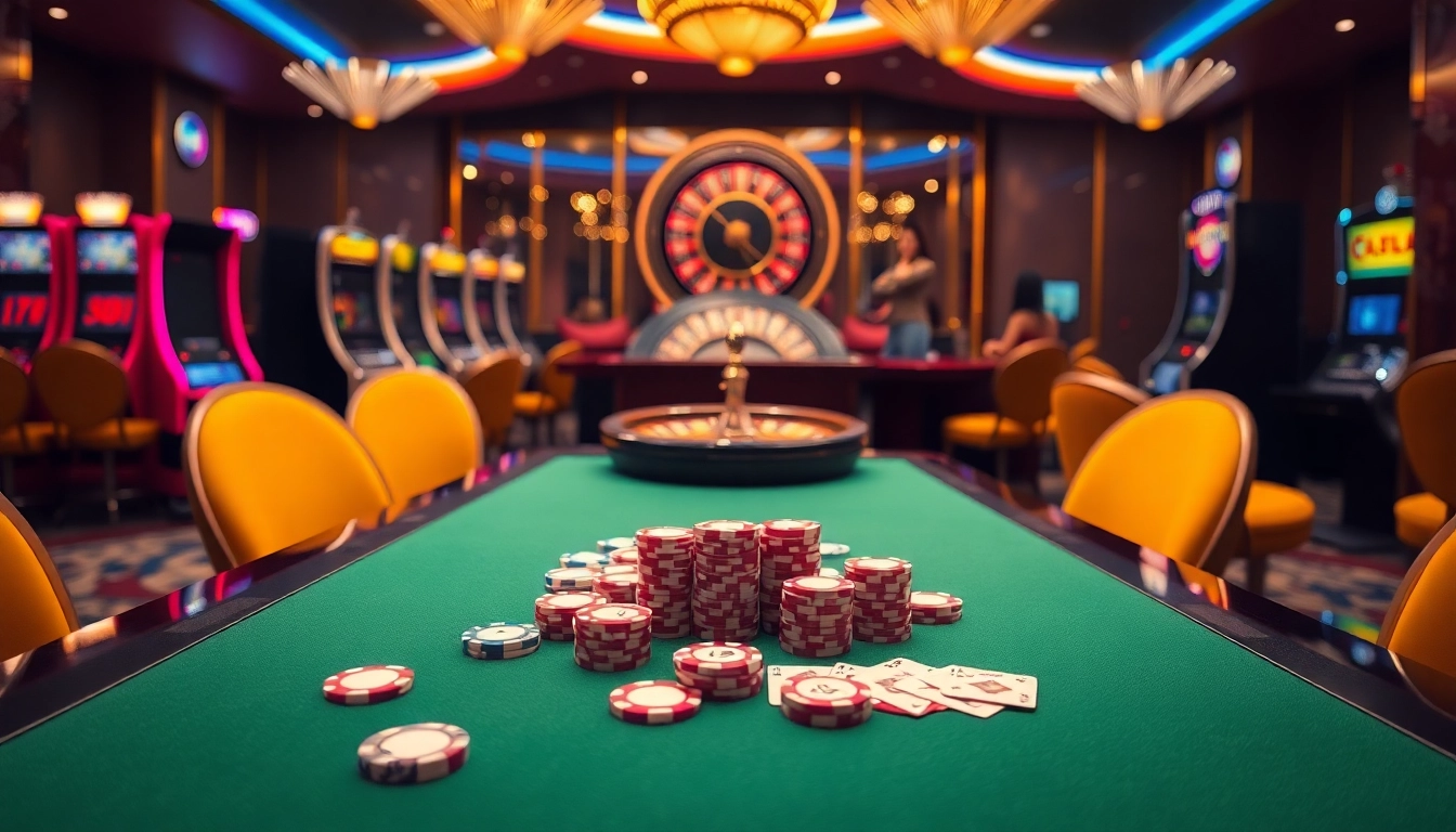 Experience thrilling gambling action at kkwin with vibrant casino tables and bright slot machines.