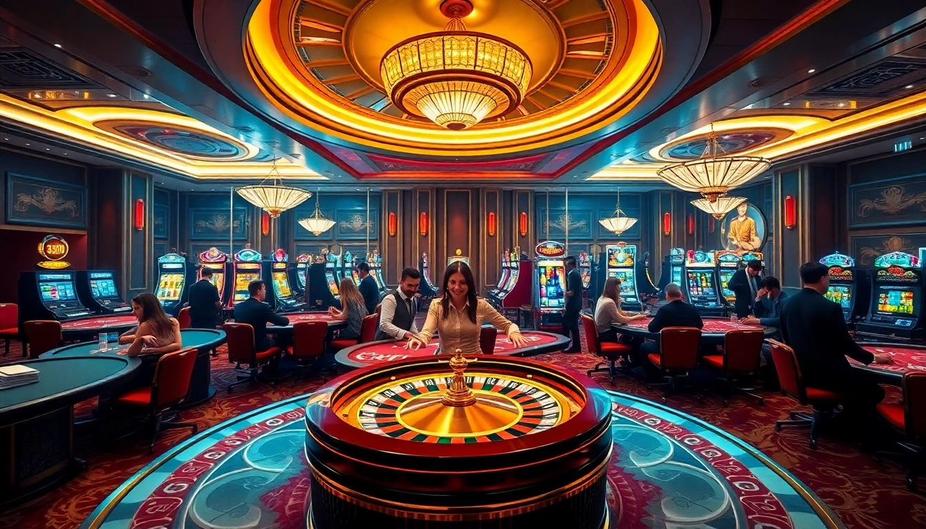 Excited players enjoying a vibrant gambling atmosphere at 789club casino.