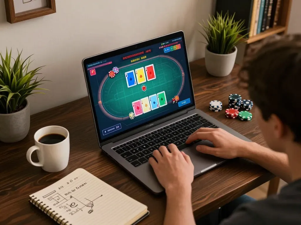 X88 user placing bets in an exciting online poker game, showcasing strategic gameplay and an engaging environment