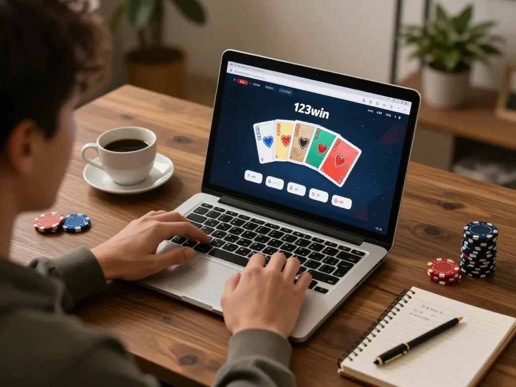 Engaging poker gameplay on 123win app at home shows immersive gaming experience