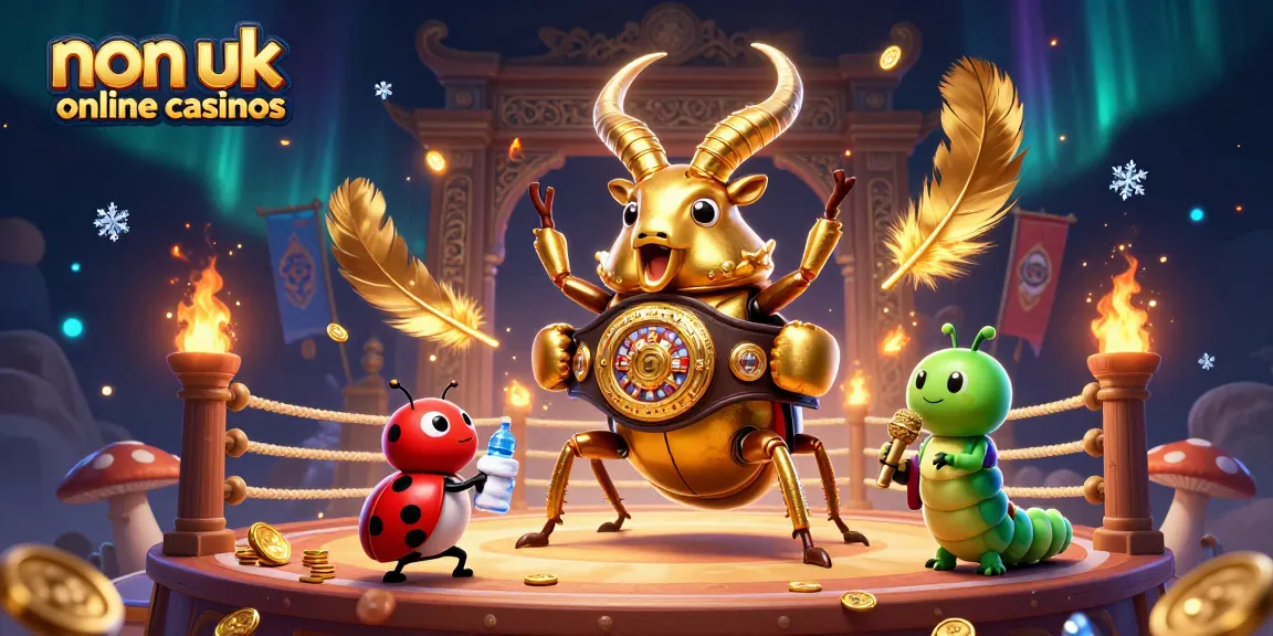 Engage with the thrilling world of non uk online casinos featuring exciting characters in an animated scene.