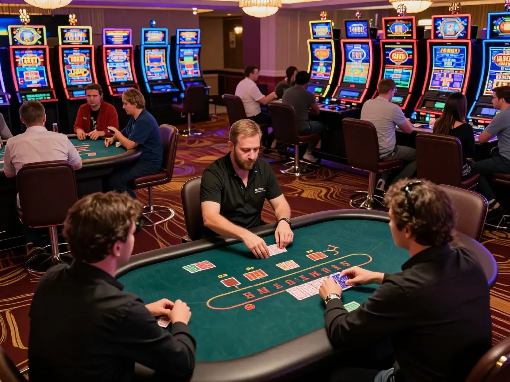 F8BET players enjoying strategic poker action in a lively casino atmosphere