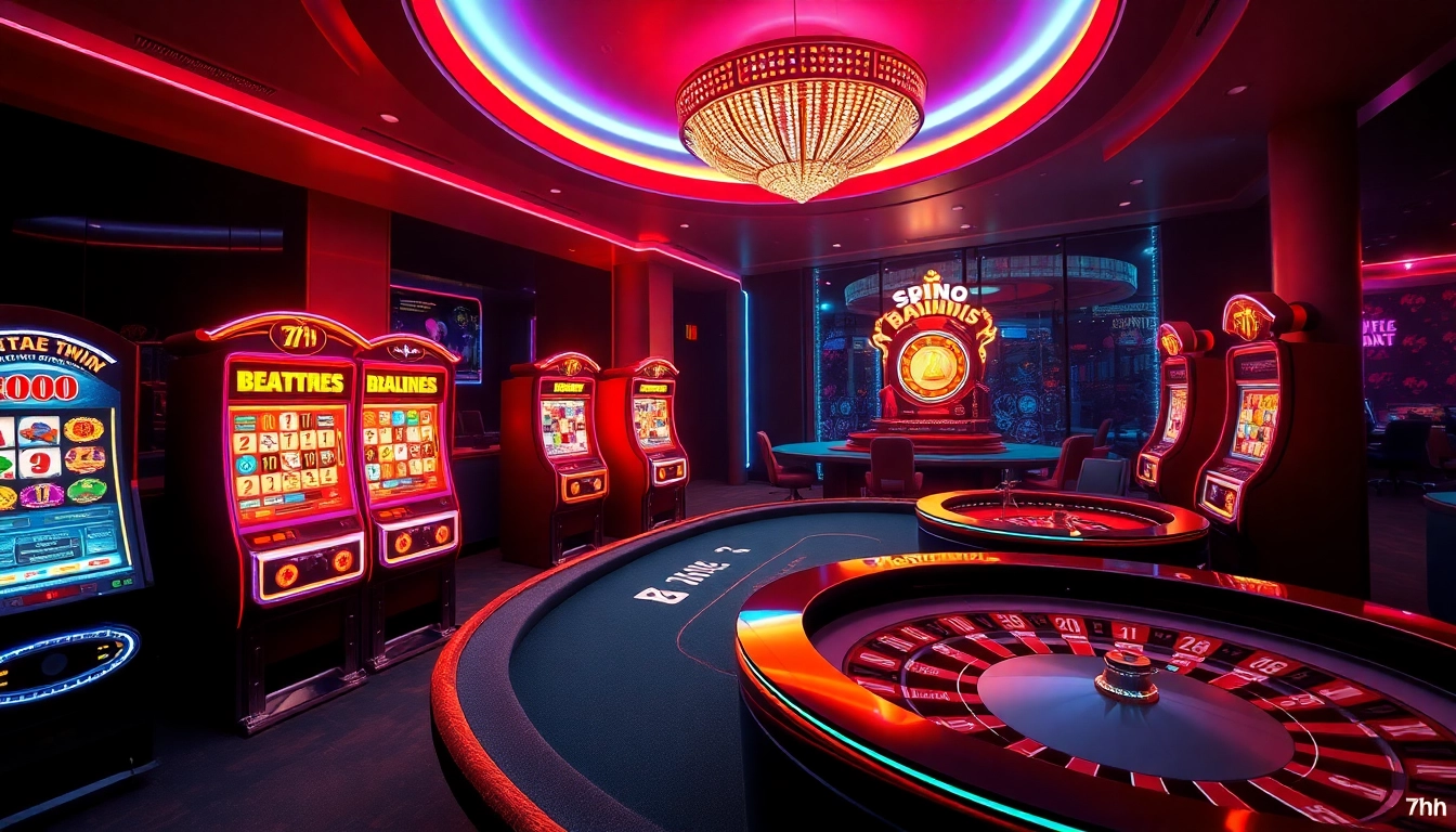 Experience the excitement of 7hh online casino with vibrant slot machines and poker games.