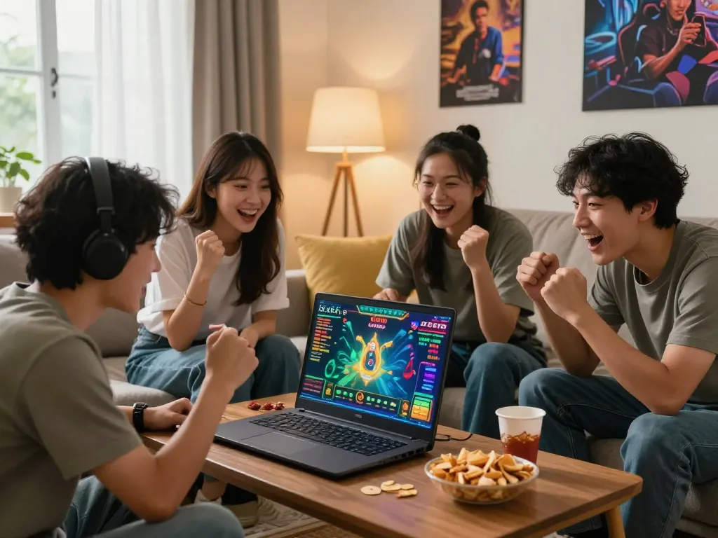 Friends enjoying a lively lô đề online gaming session together.