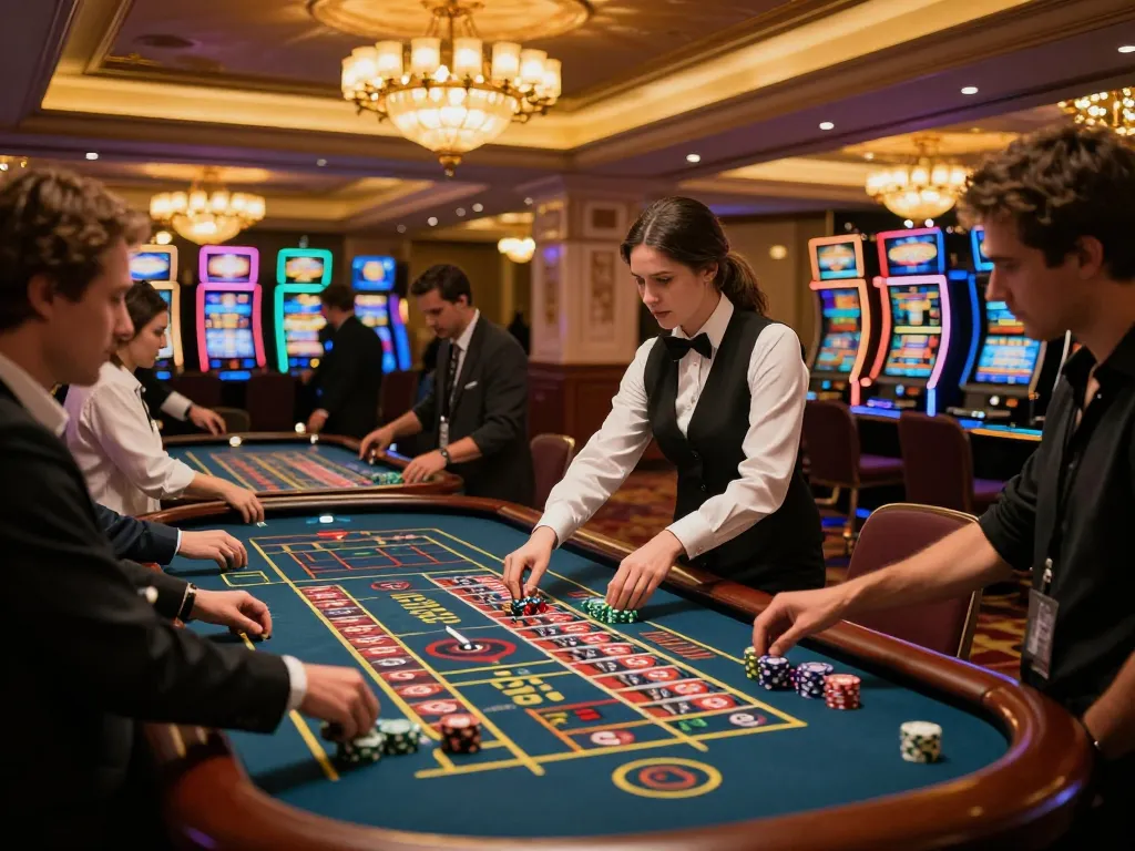 Players engaged in dynamic roulette gameplay at elegant casino, sc88hd betting in excitement.