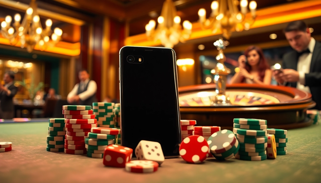 S8 smartphone amid vibrant casino chips and roulette wheel, capturing thrilling gameplay action.