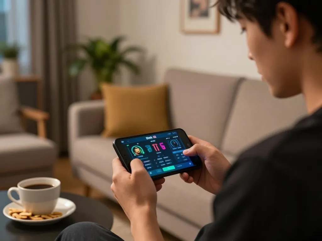 Engaging in Dota betting on Go8 app while enjoying a cozy home setting