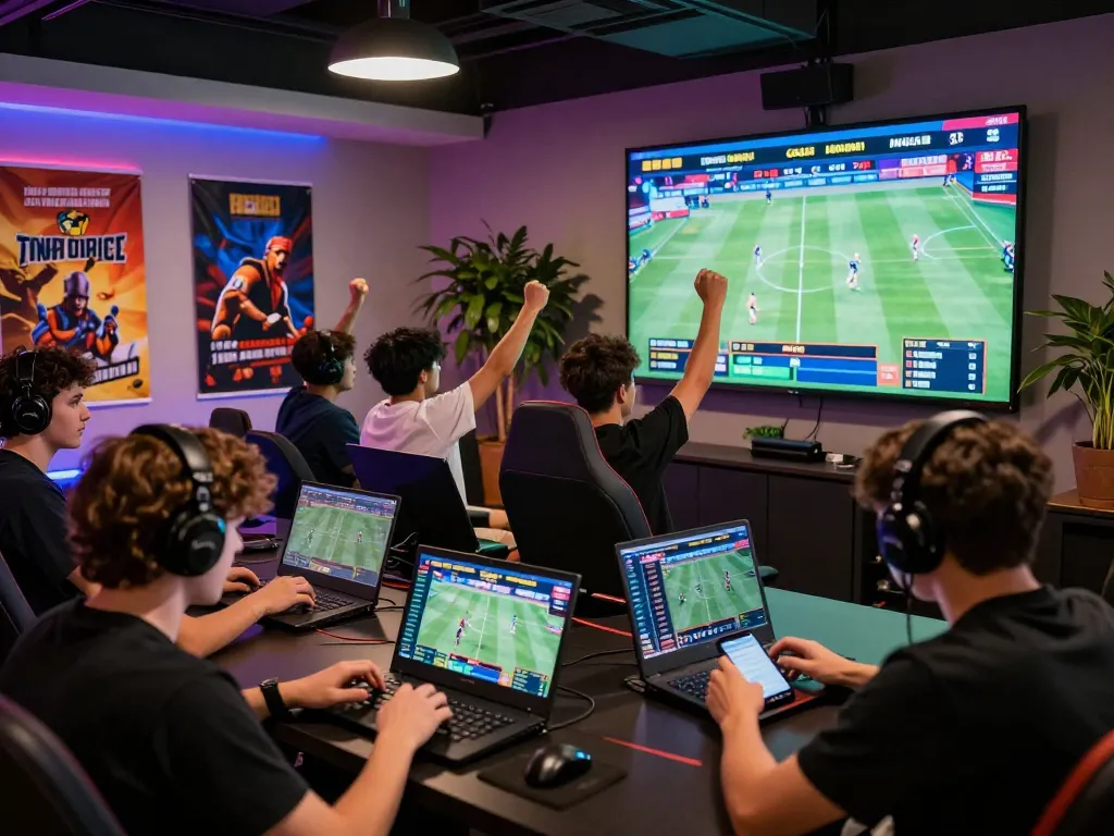 Exciting 789bet online gaming scene with diverse players engaged in live sports betting.