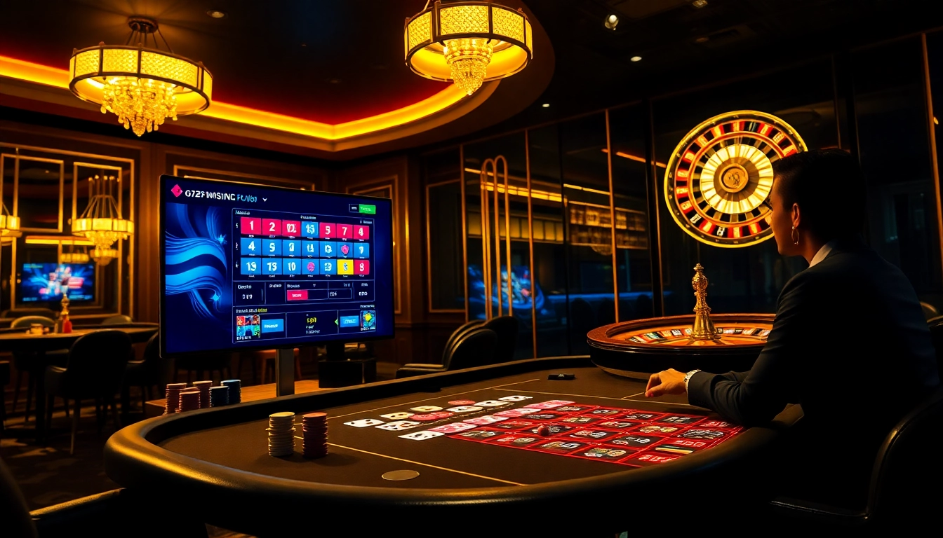Experience casino excitement with g28-offical.com – vibrant gambling scene featuring roulette and poker.
