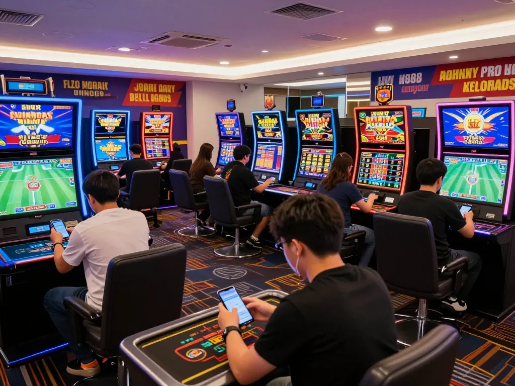Players engaging in exciting online gambling at UU88, showcasing diverse games and vibrant atmosphere.