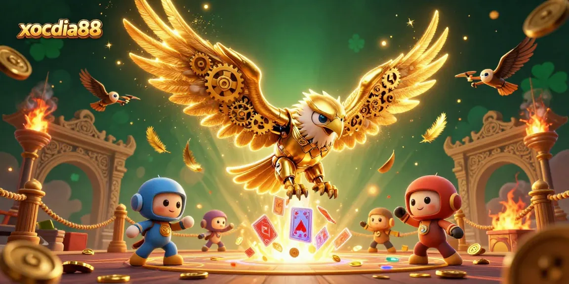 Experience thrilling gameplay with xocdia88, featuring a golden eagle and vibrant casino elements.