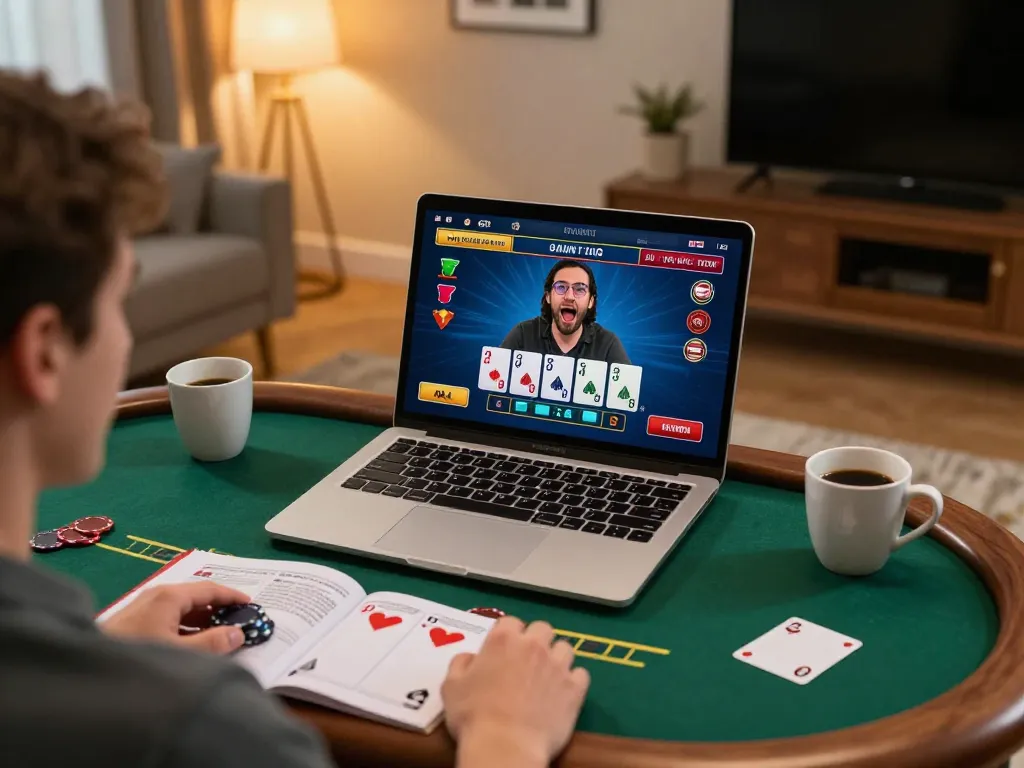 Player enjoying RR88 online blackjack at home, showcasing strategic betting decisions and excitement