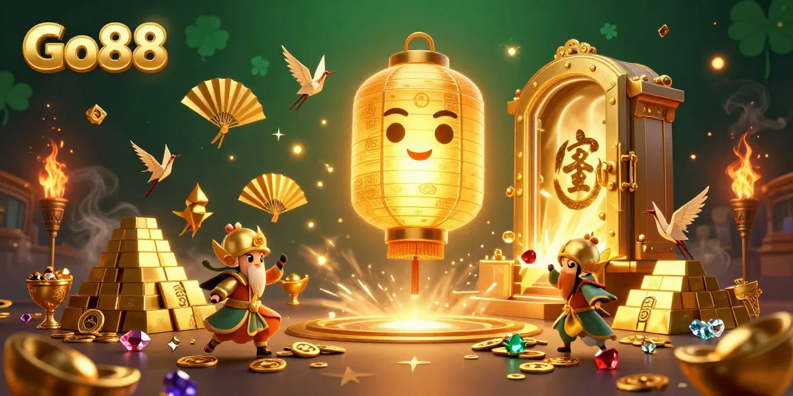 Experience the glimmering world of Go88 casino with enchanting golden symbols and vibrant graphics.