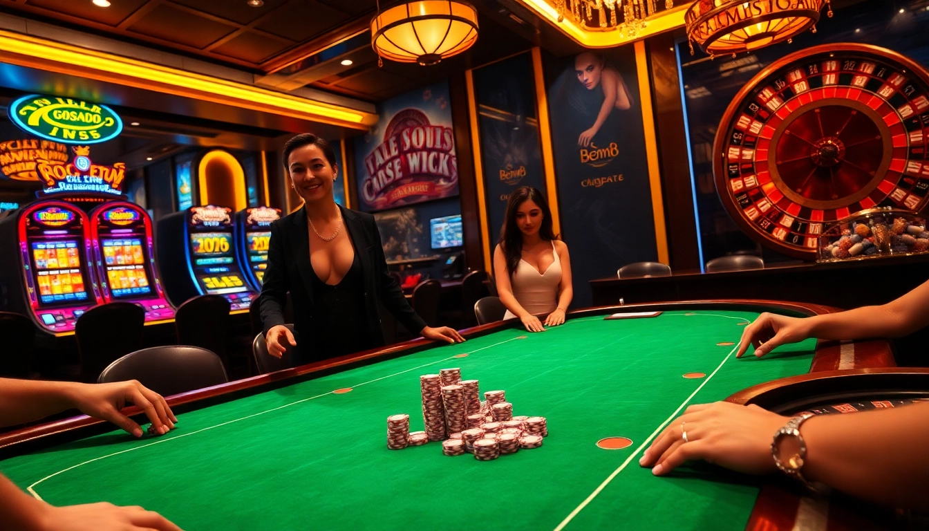Experience the excitement at bem88 while playing at a high-stakes casino table with thrilling action.