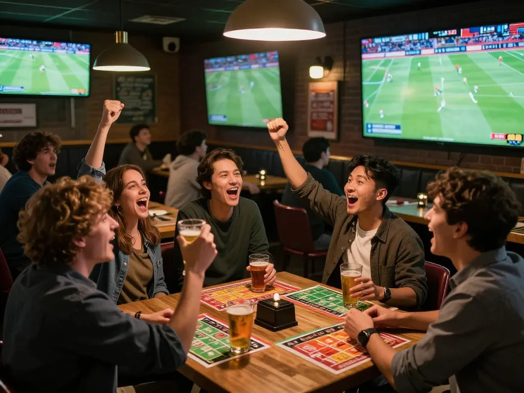 90phut sports fans cheering for their teams while engaging in lively betting activities