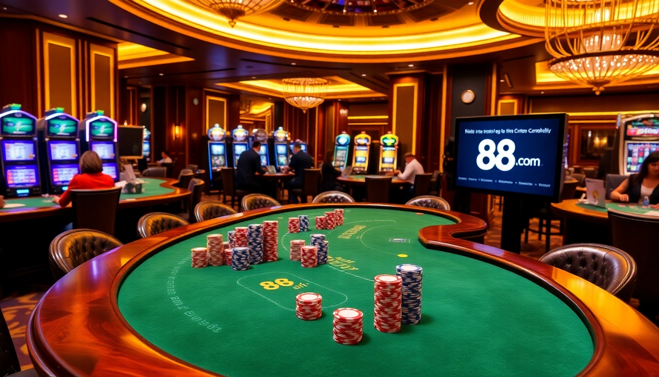 Experience the excitement of gambling at 88i com with vibrant tables and slot machines.