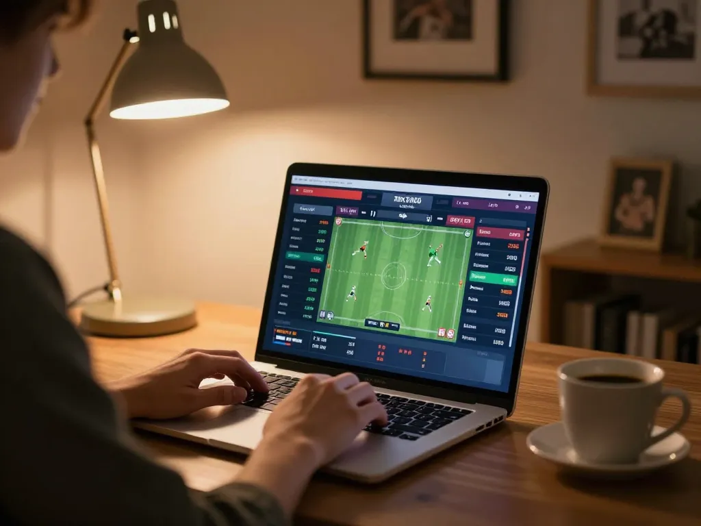 Engaging with sports betting on UG88, showcasing live odds and an inviting home setup.