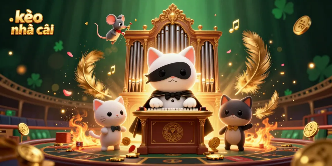 Engage in the excitement of kèo nhà cái with our vibrant illustration depicting a phantom cat at a betting arena.