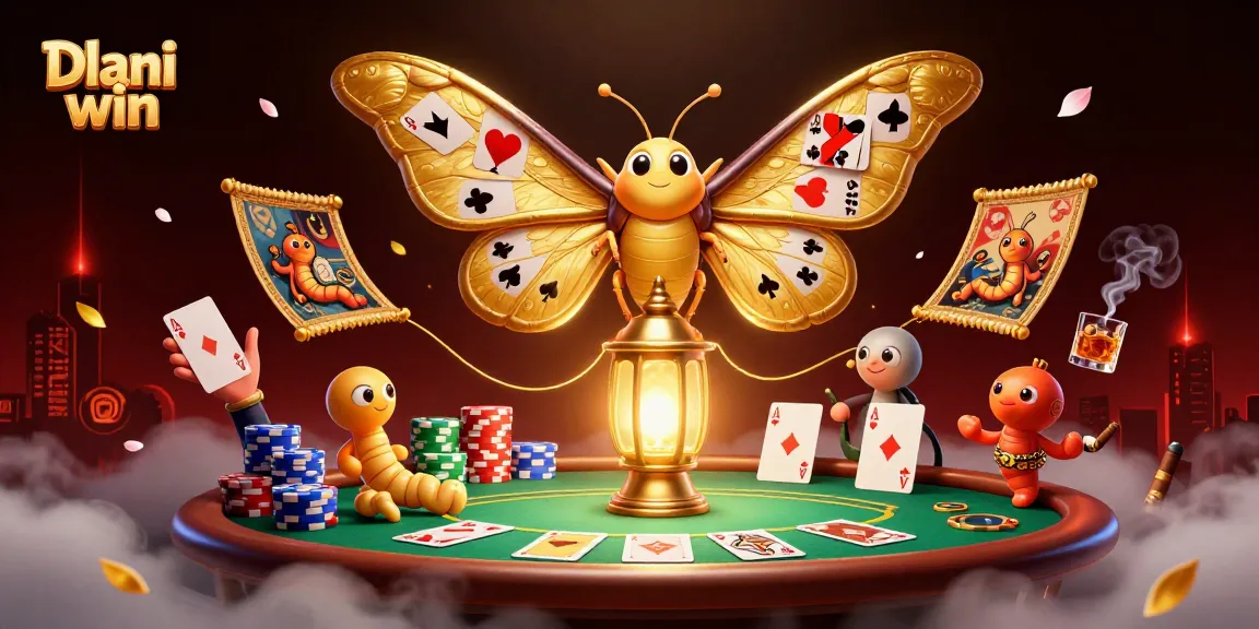 Dive into thrilling action with Dhani win, showcasing vibrant poker scenes and a stunning atlas moth.