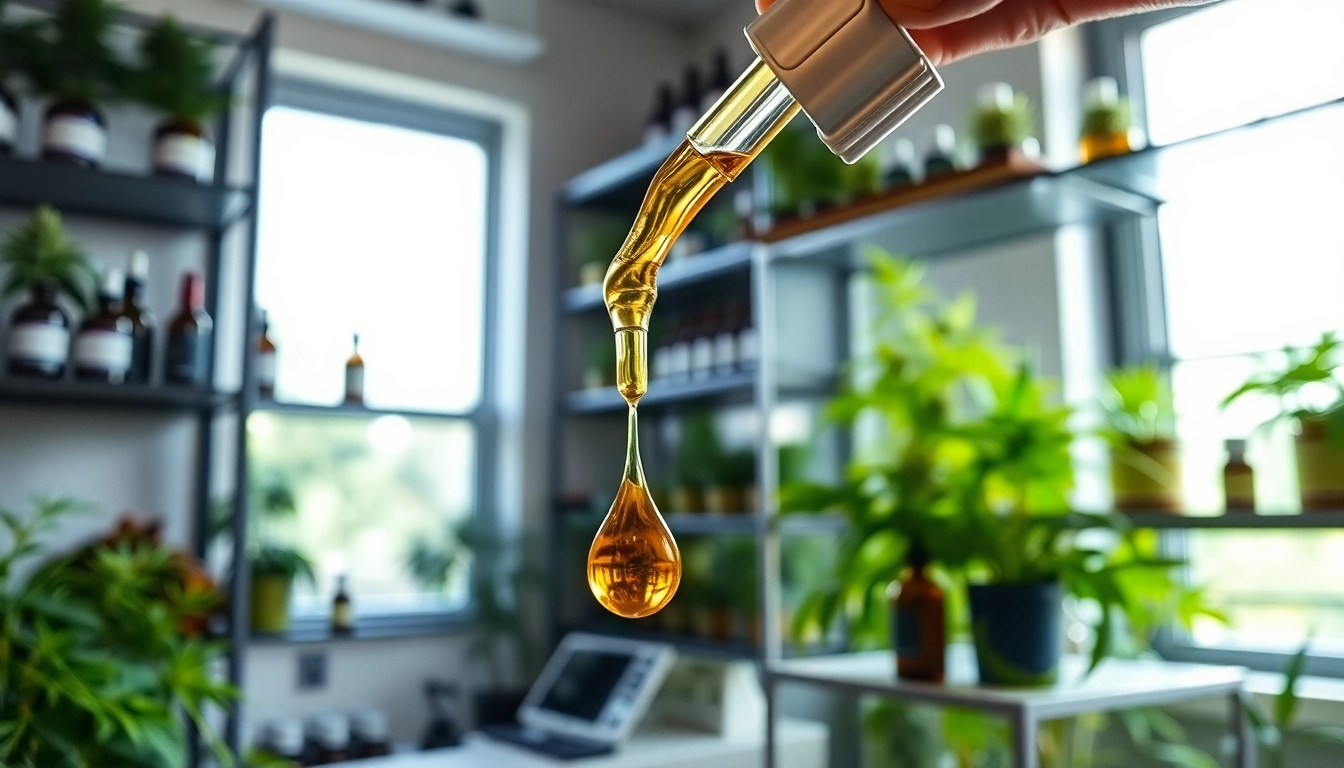 Shop full extract cannabis oil for sale UK in a professional lab setting showcasing quality products.