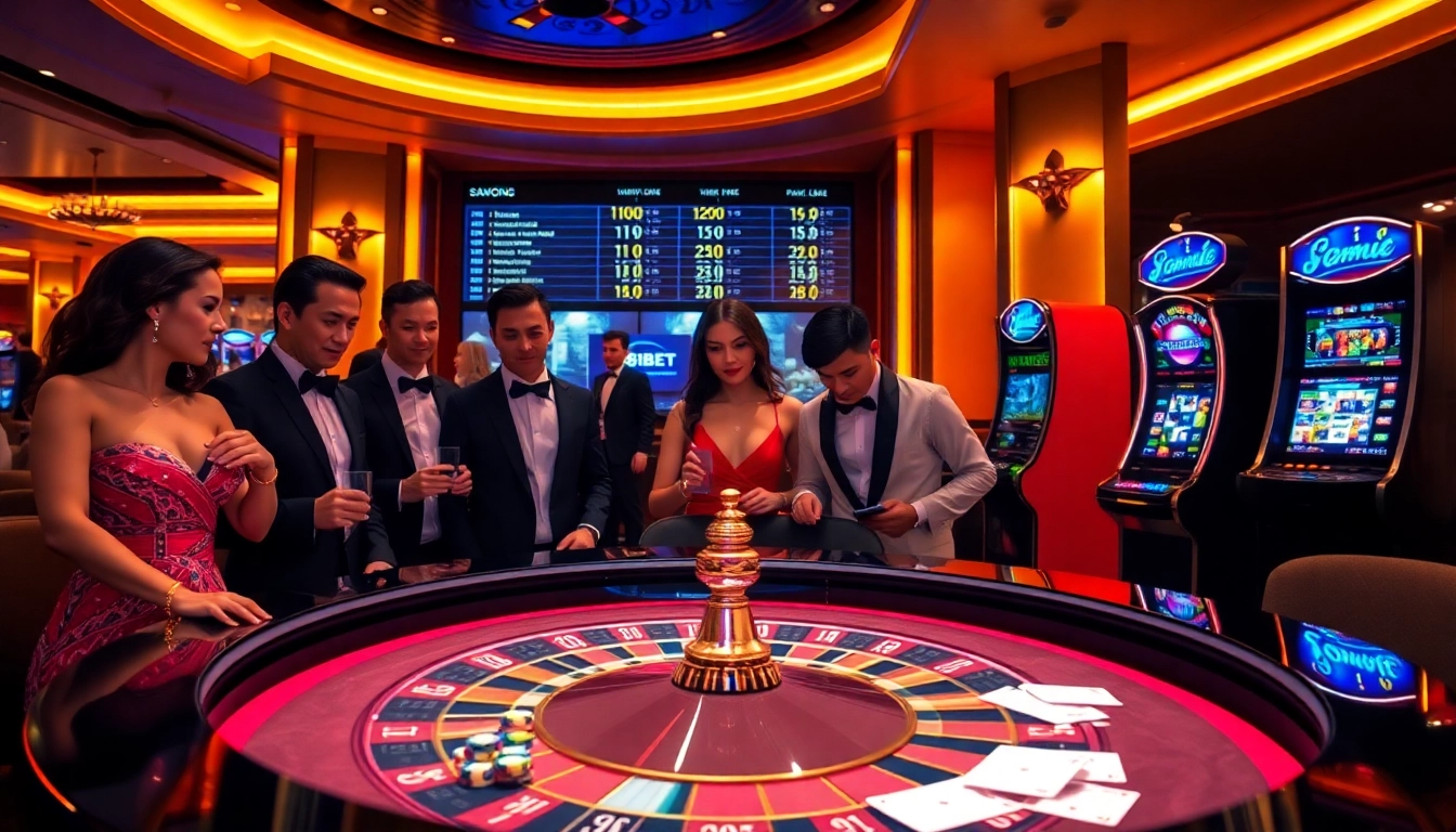 Experience the excitement of 188BET with players engaging at a vibrant casino table.