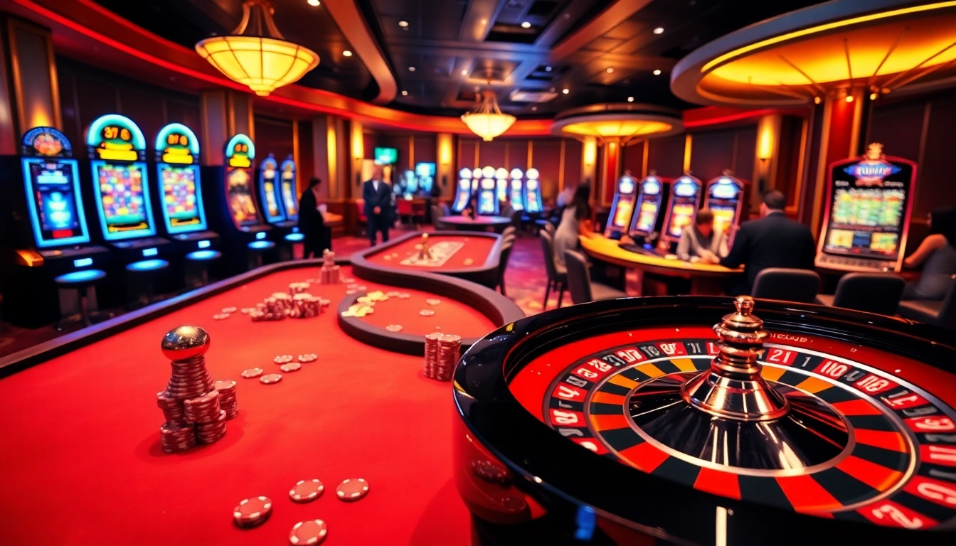 Experience the thrill of gaming at HITCLUB with vibrant casino tables and exciting slot machines.
