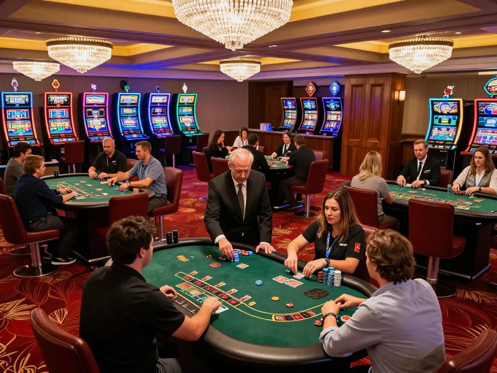 Players engaging in lively blackjack games at LLWIN casino, showcasing dynamic tabletop action and vibrant atmosphere.