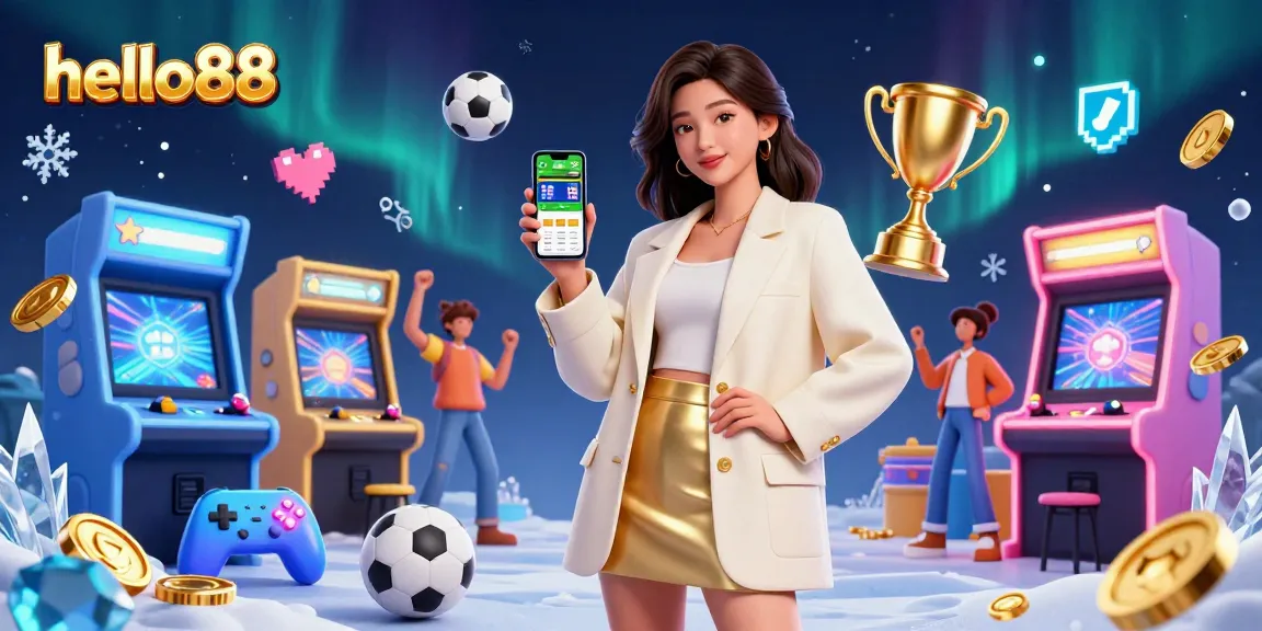 Experience thrilling sports betting at hello88, featuring a friendly Asian woman in a dynamic casino setting.