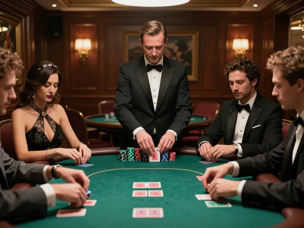 Play intense poker at vipwin2 in an elegant private high-roller room with stylish players and luxurious decor