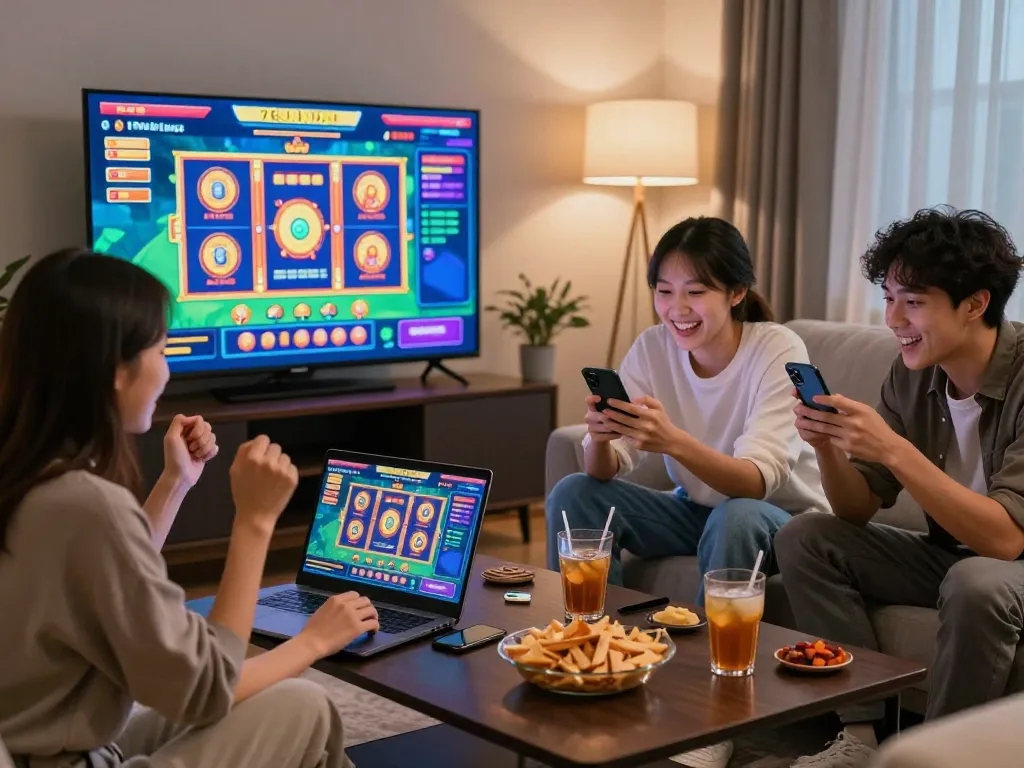 Diverse players enjoying an engaging online gaming experience at 789win with a vibrant atmosphere.