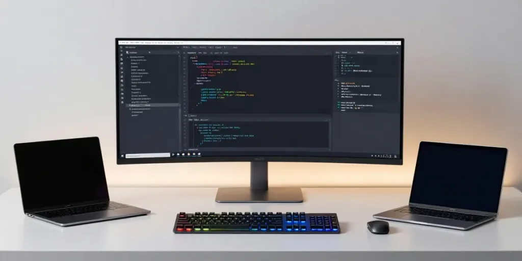 Buy .co.uk domain in a modern developer workspace for digital innovation.