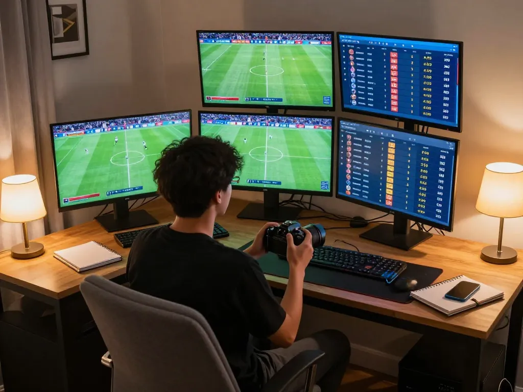 Engaging online sports betting experience with kèo nhà cái displayed on multiple screens.